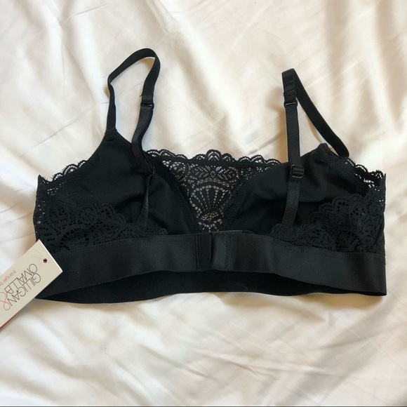 NWT gilligan o malley wireless black lace pull over bralette - Picture 3 of 5